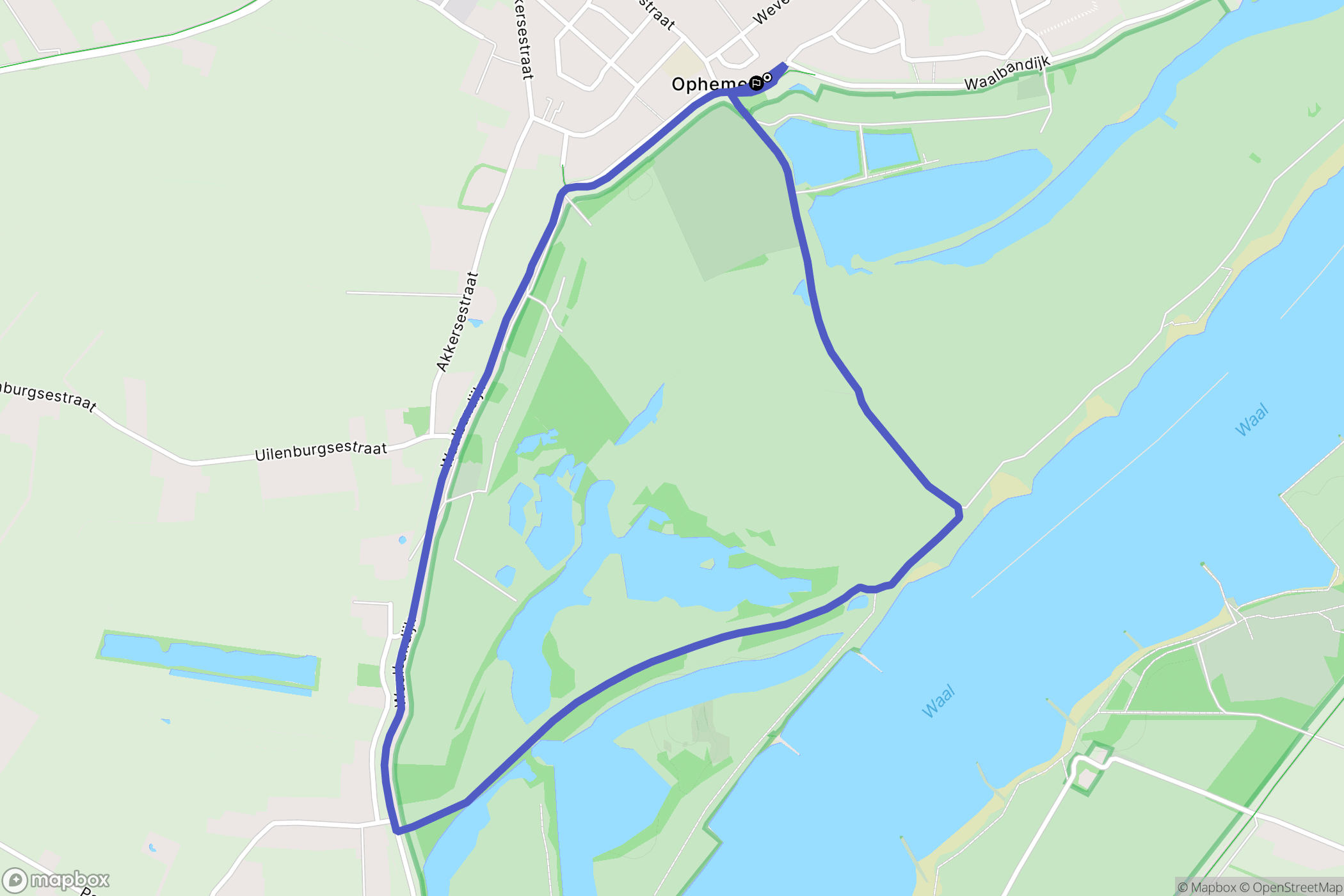 Ophemert: routekaart voor buitenactiviteiten - Netherlands