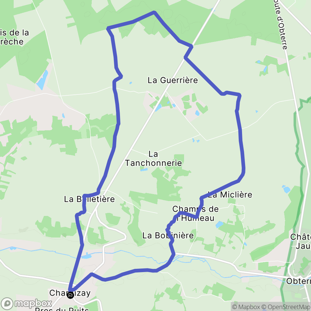 Charnizay : carte du parcours de randonnée - France