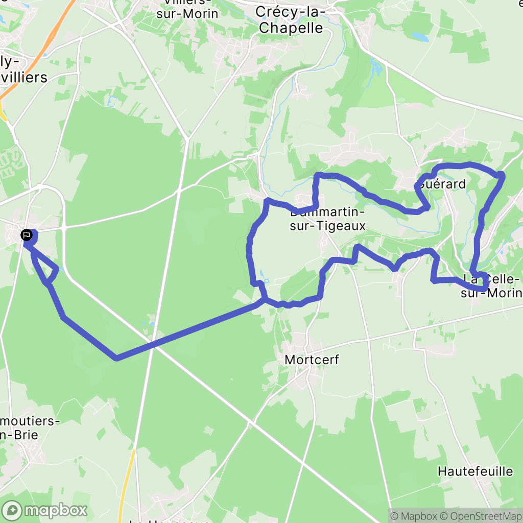 Villeneuve-le-Comte : carte du parcours de randonnée - France