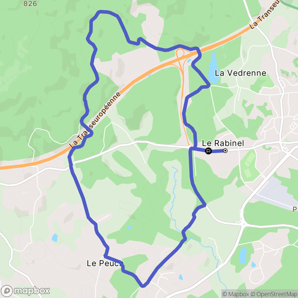 Égletons : carte du parcours de randonnée - France