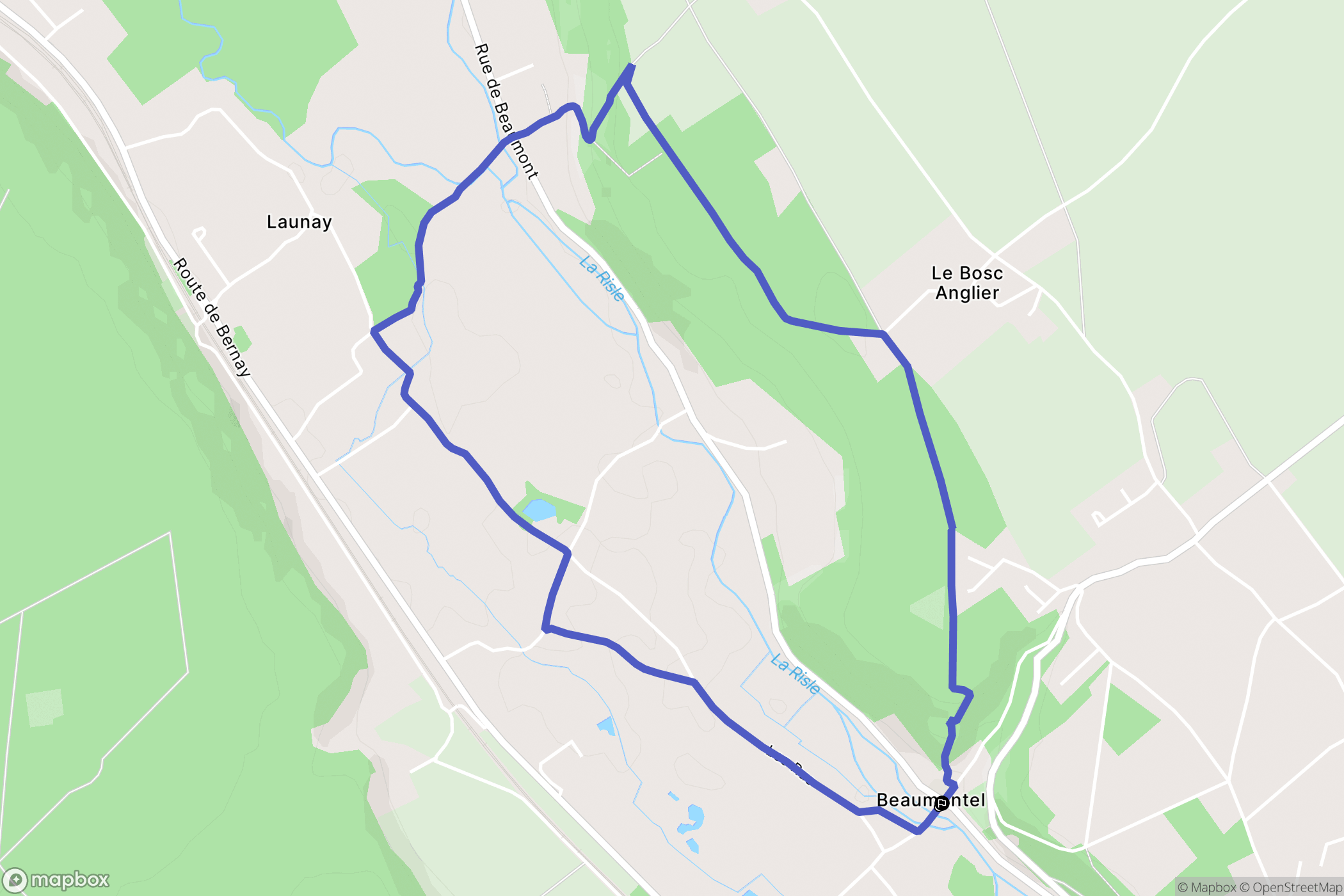Beaumontel : carte du parcours de randonnée - France