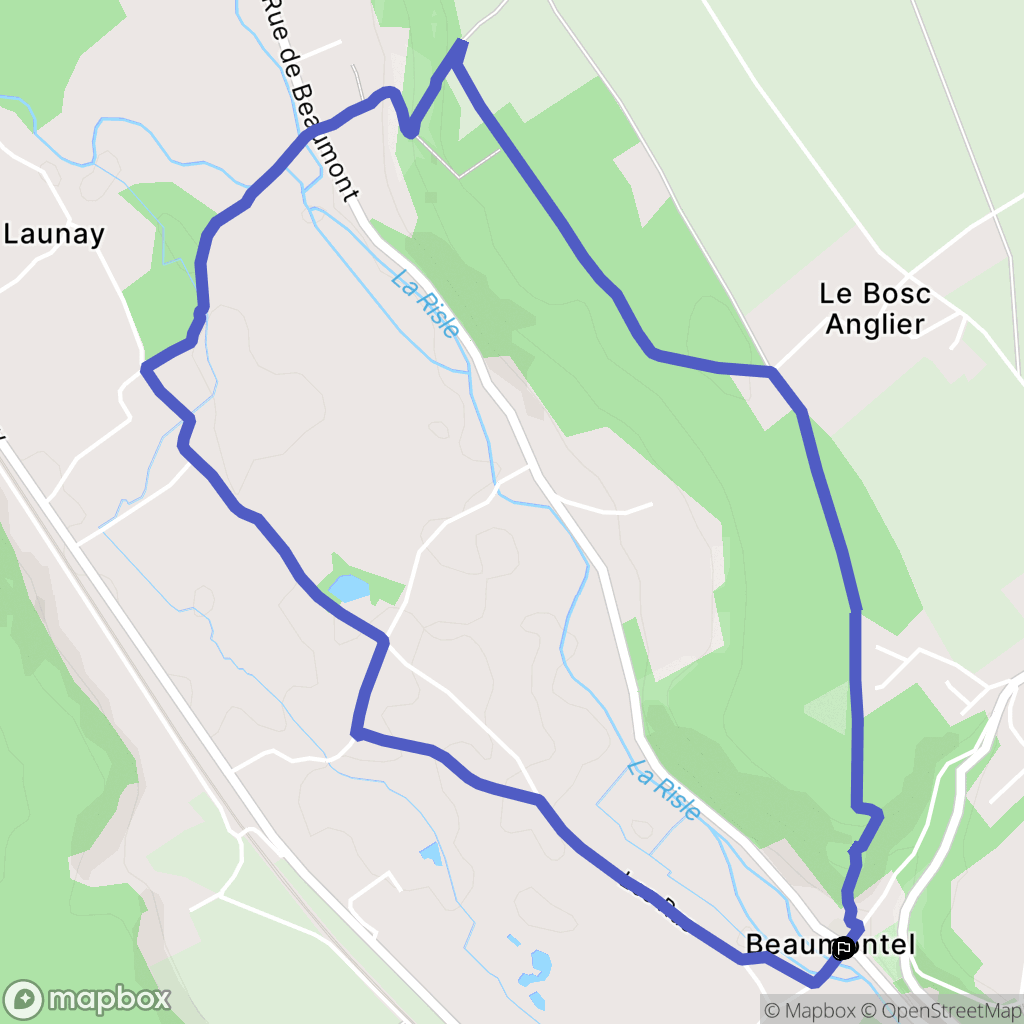 Beaumontel : carte du parcours de randonnée - France