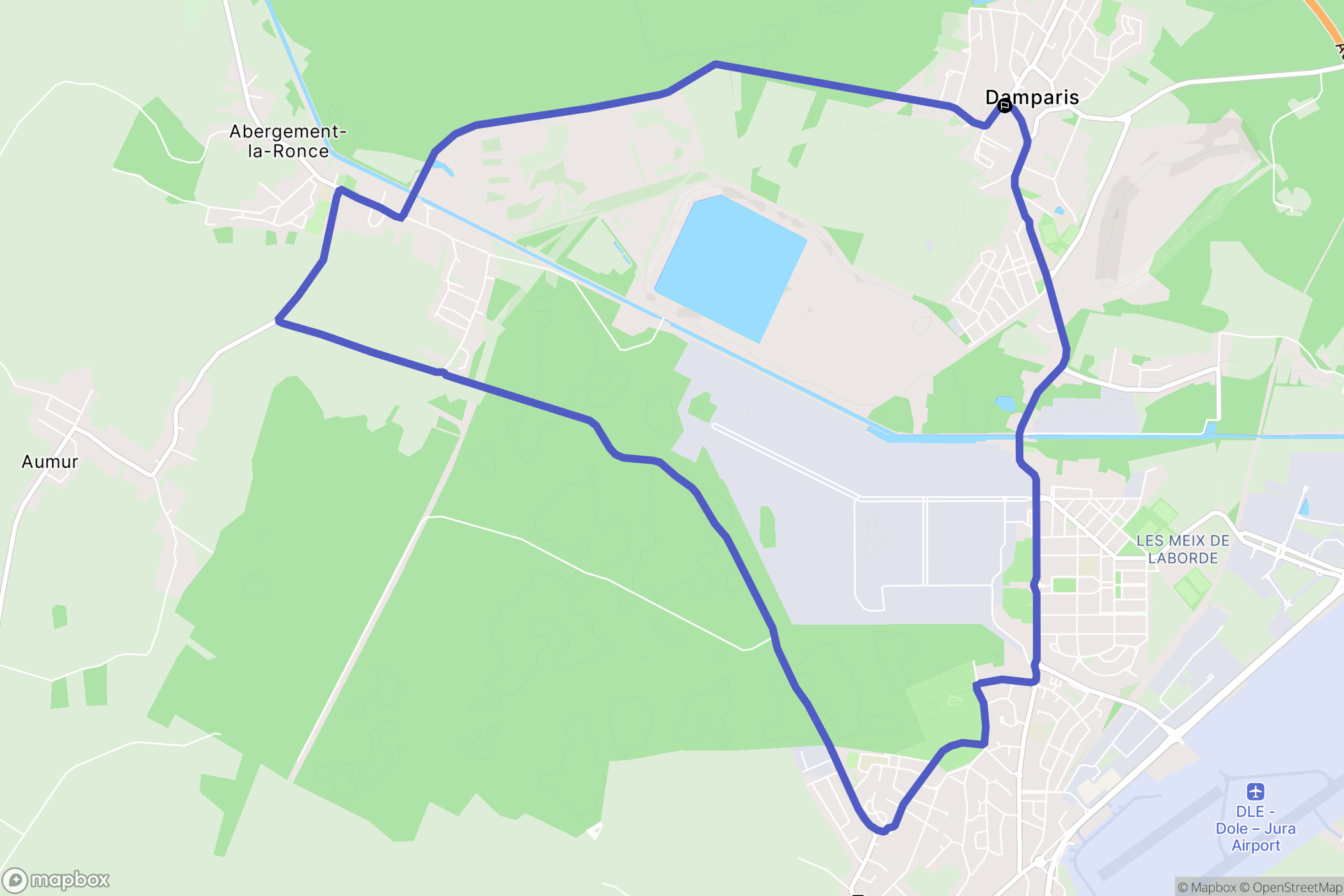 Damparis : carte du parcours de randonnée - France