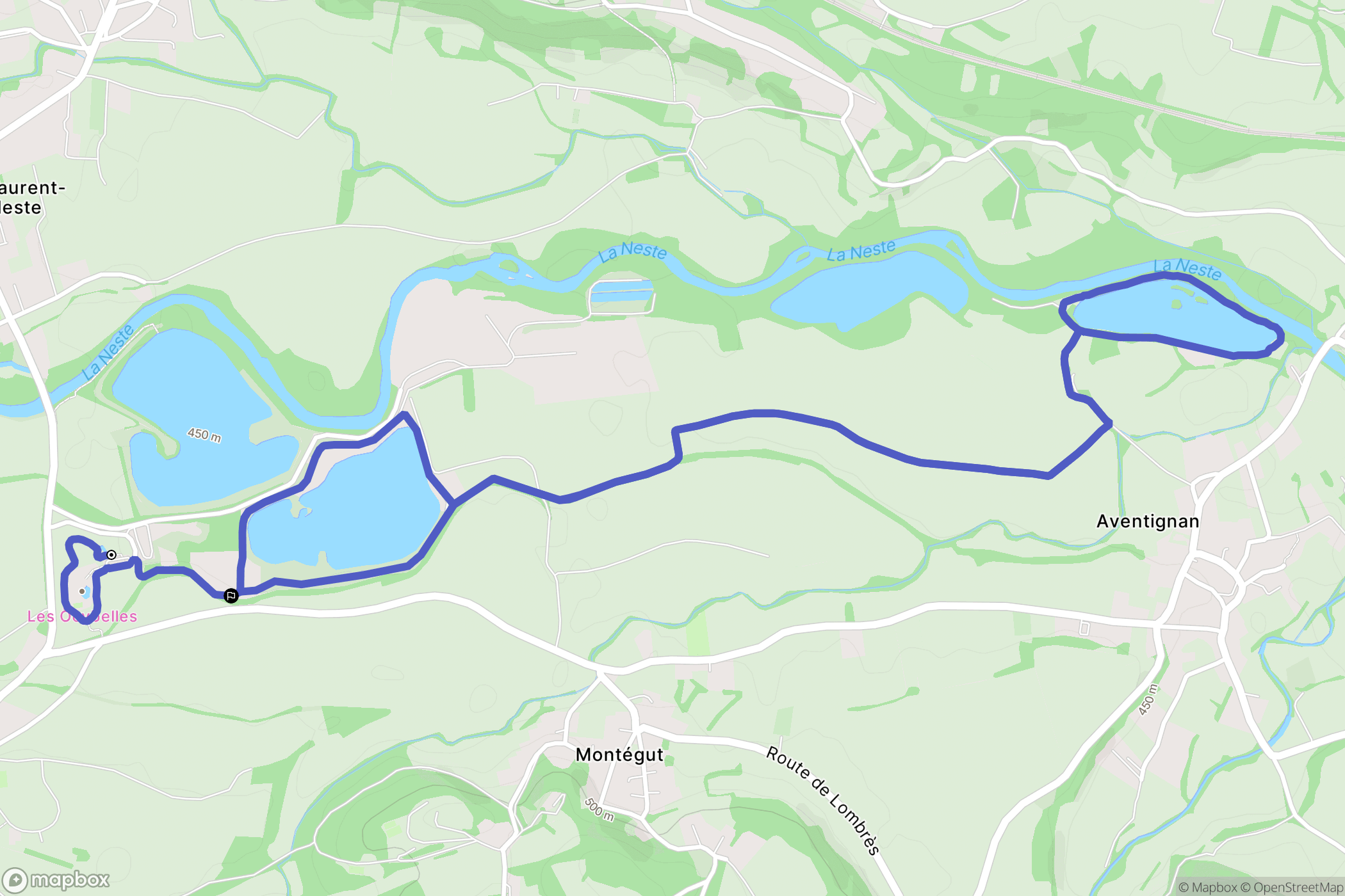 Montégut : carte du parcours de randonnée - France