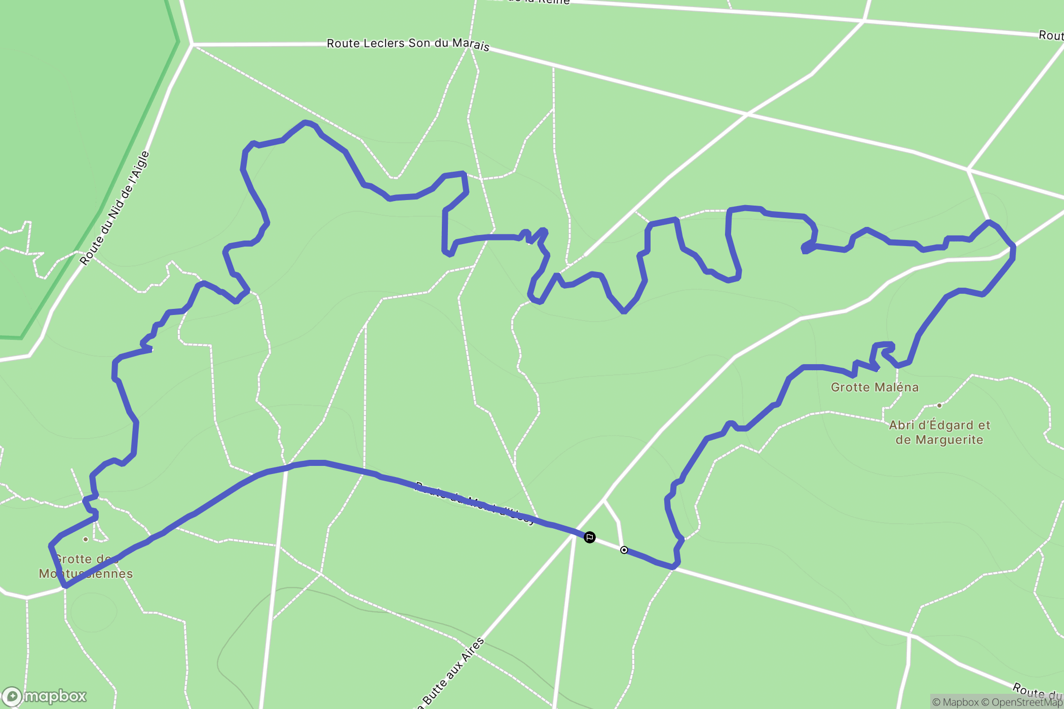 Fontainebleau : carte du parcours de randonnée - France