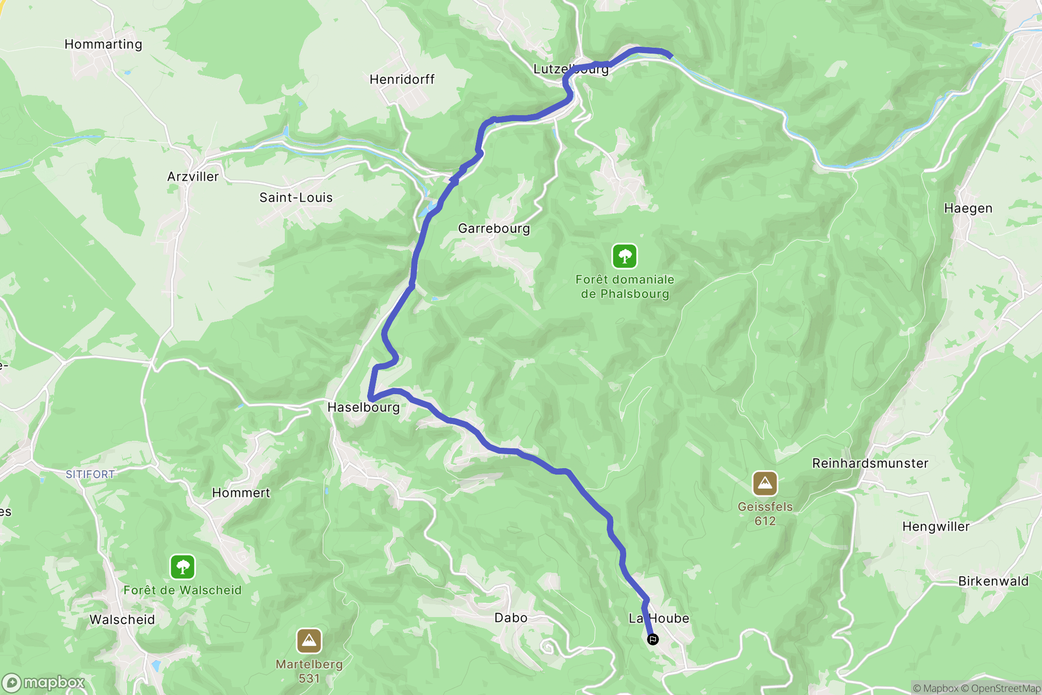 Dabo : carte du parcours de randonnée - France