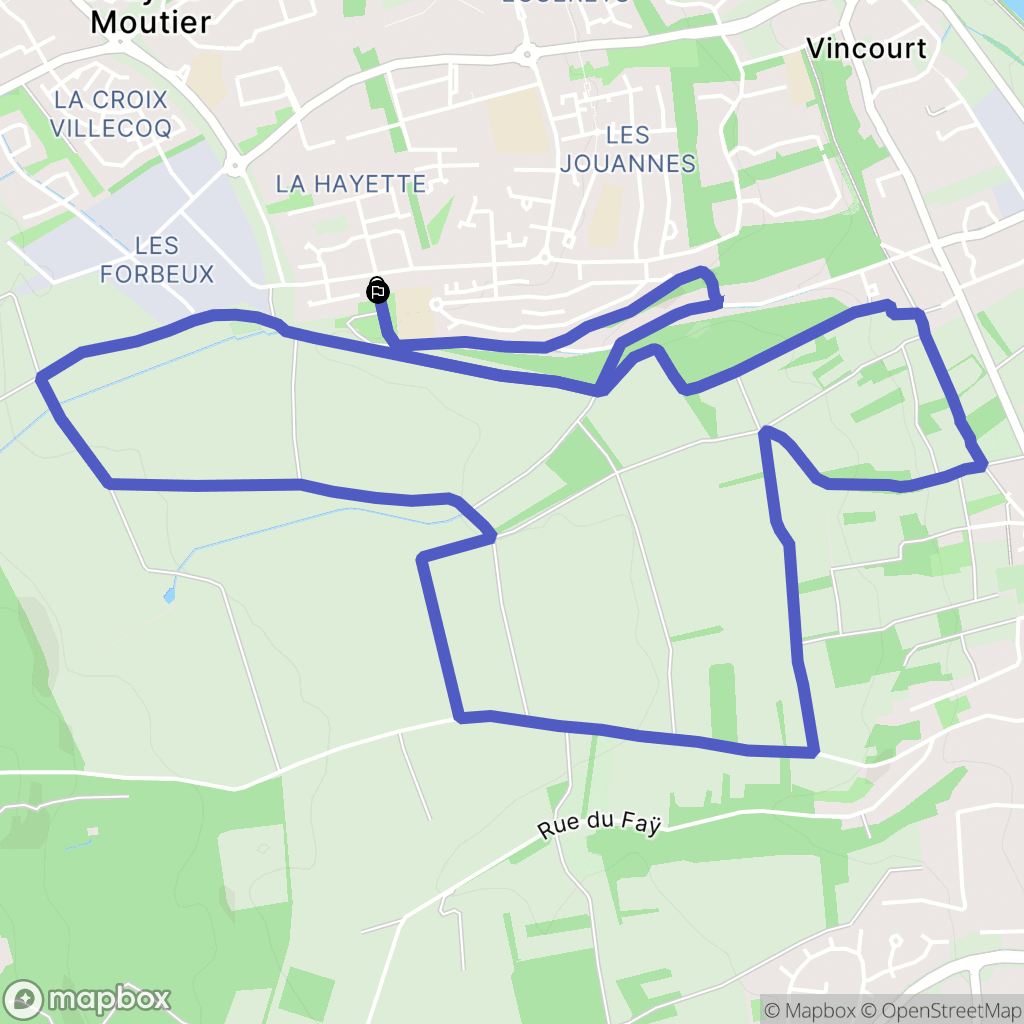 Jouy-le-Moutier : carte du parcours de randonnée - France