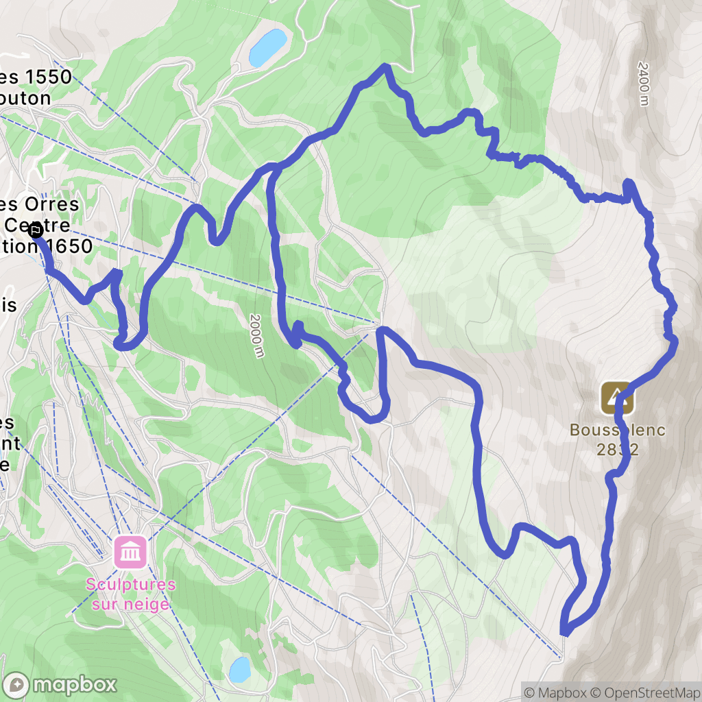 Les Orres : carte du parcours de randonnée - France