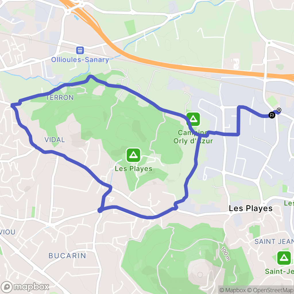 La Seyne-sur-Mer : carte du parcours de randonnée - France