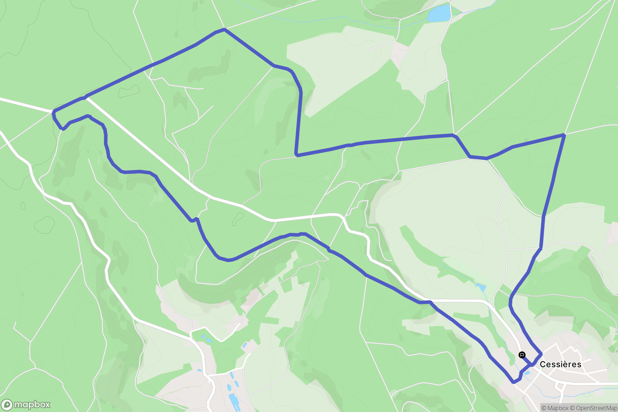 Cessières-Suzy : carte du parcours de randonnée - France