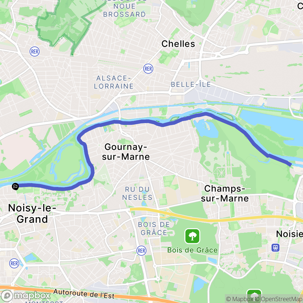 Noisy-le-Grand : carte du parcours de randonnée - France