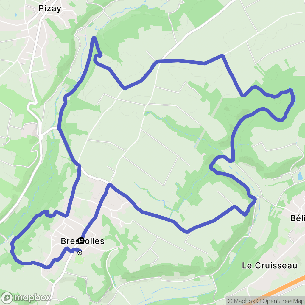 Bressolles : carte du parcours de randonnée - France