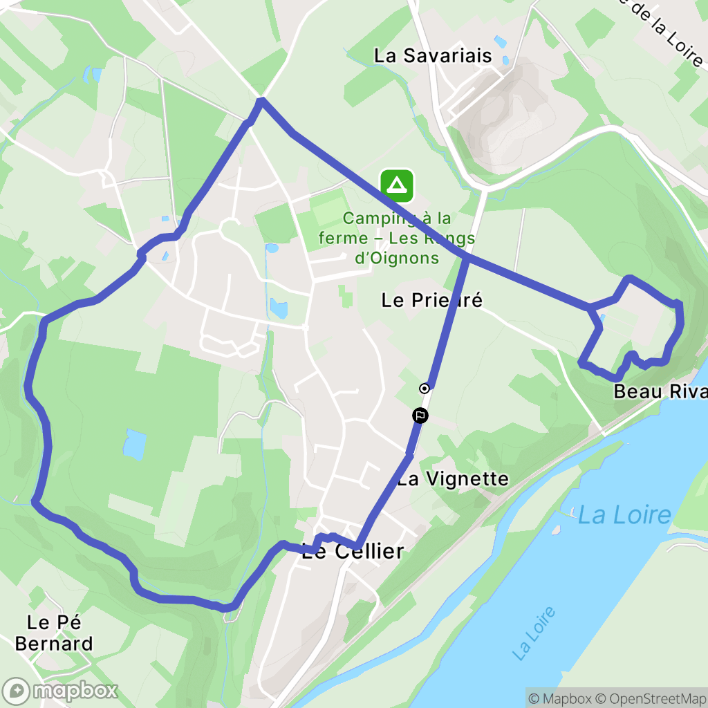 Le Cellier : carte du parcours de randonnée - France