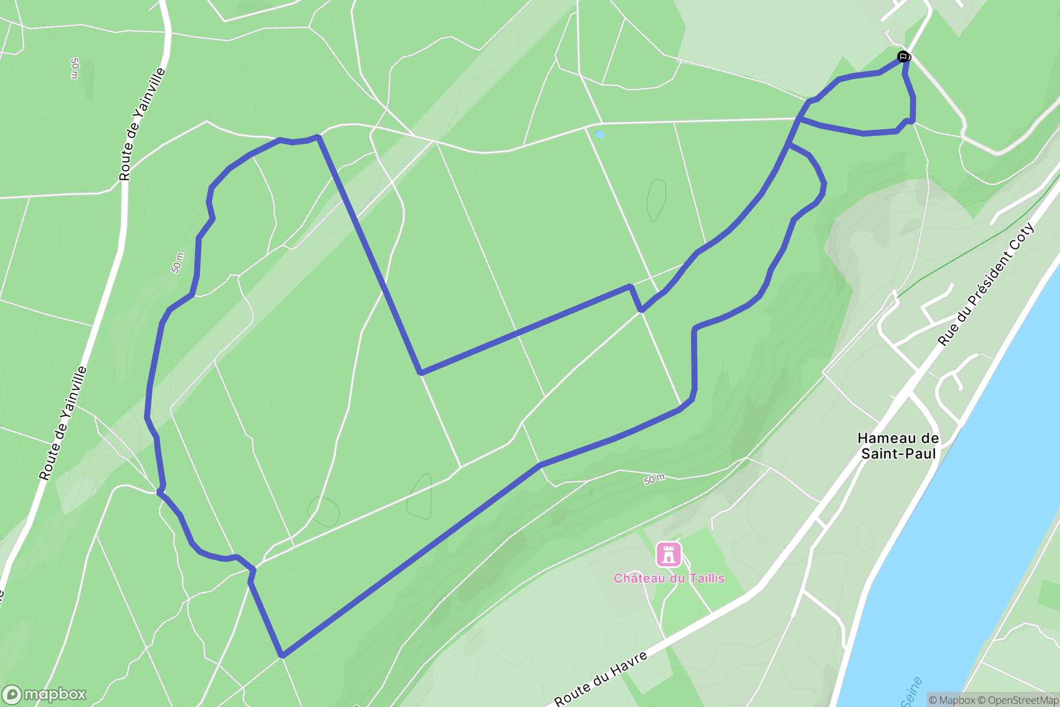 Le Trait : carte du parcours de randonnée - France