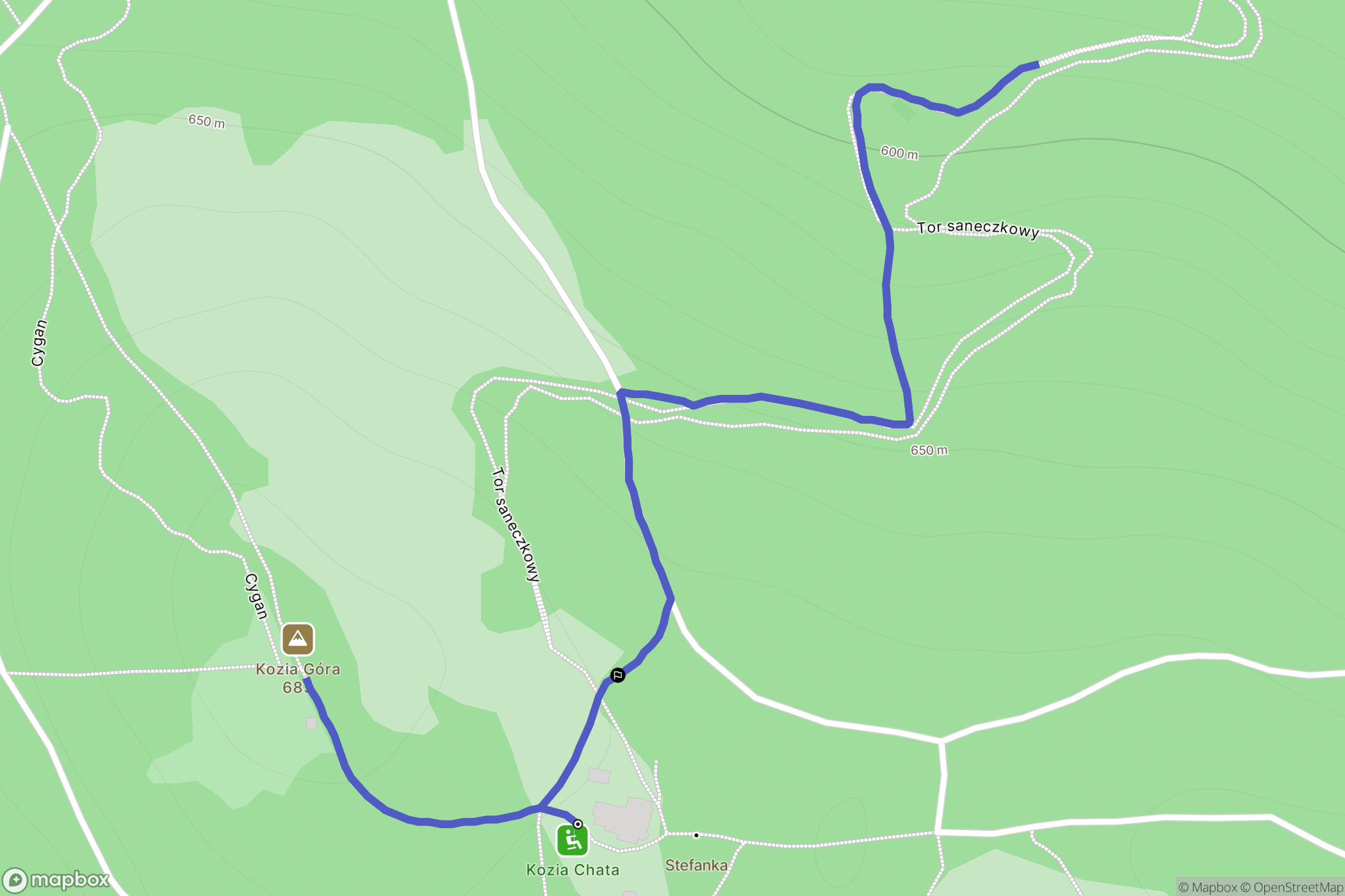 Bielsko-Biała: mapa trasy - Poland