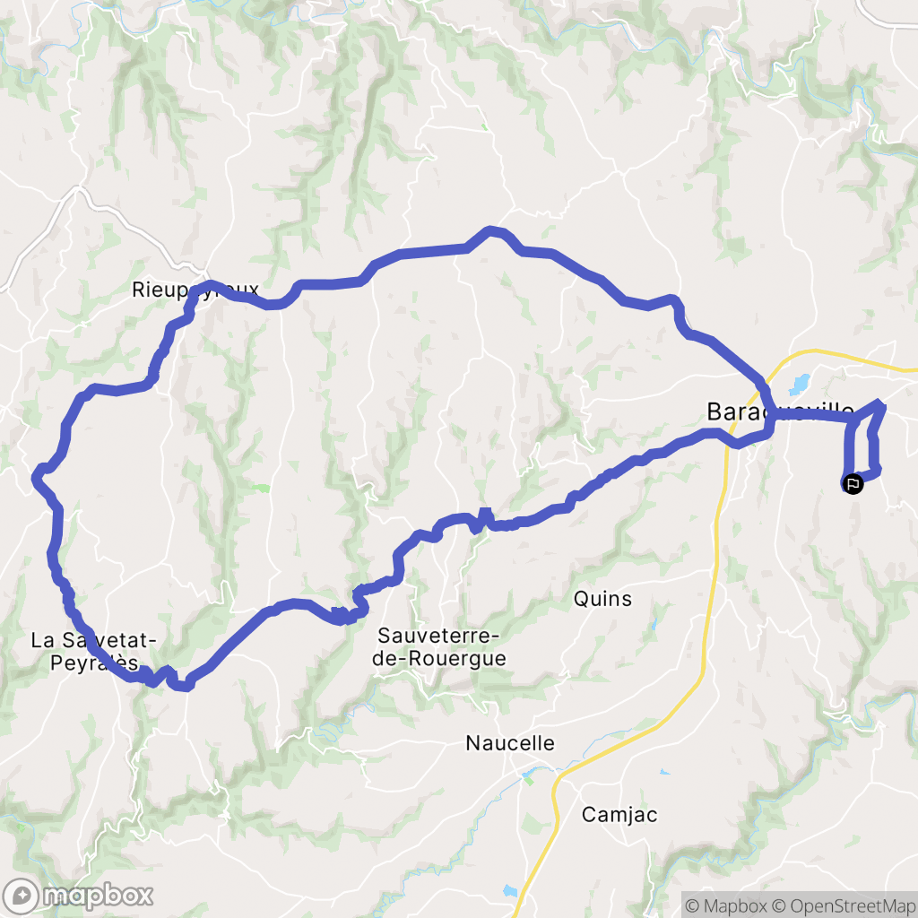 Manhac : carte du parcours de randonnée - France