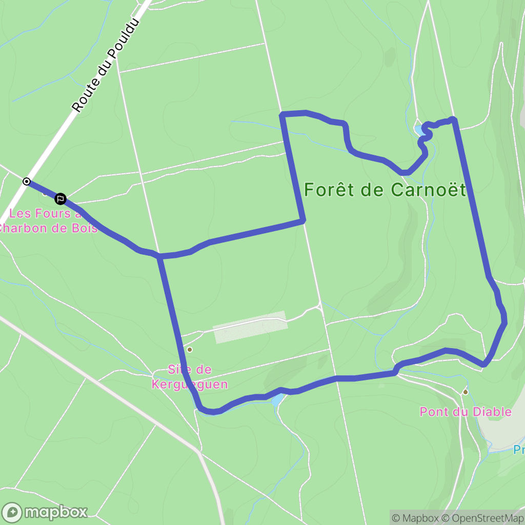Quimperlé : carte du parcours de randonnée - France