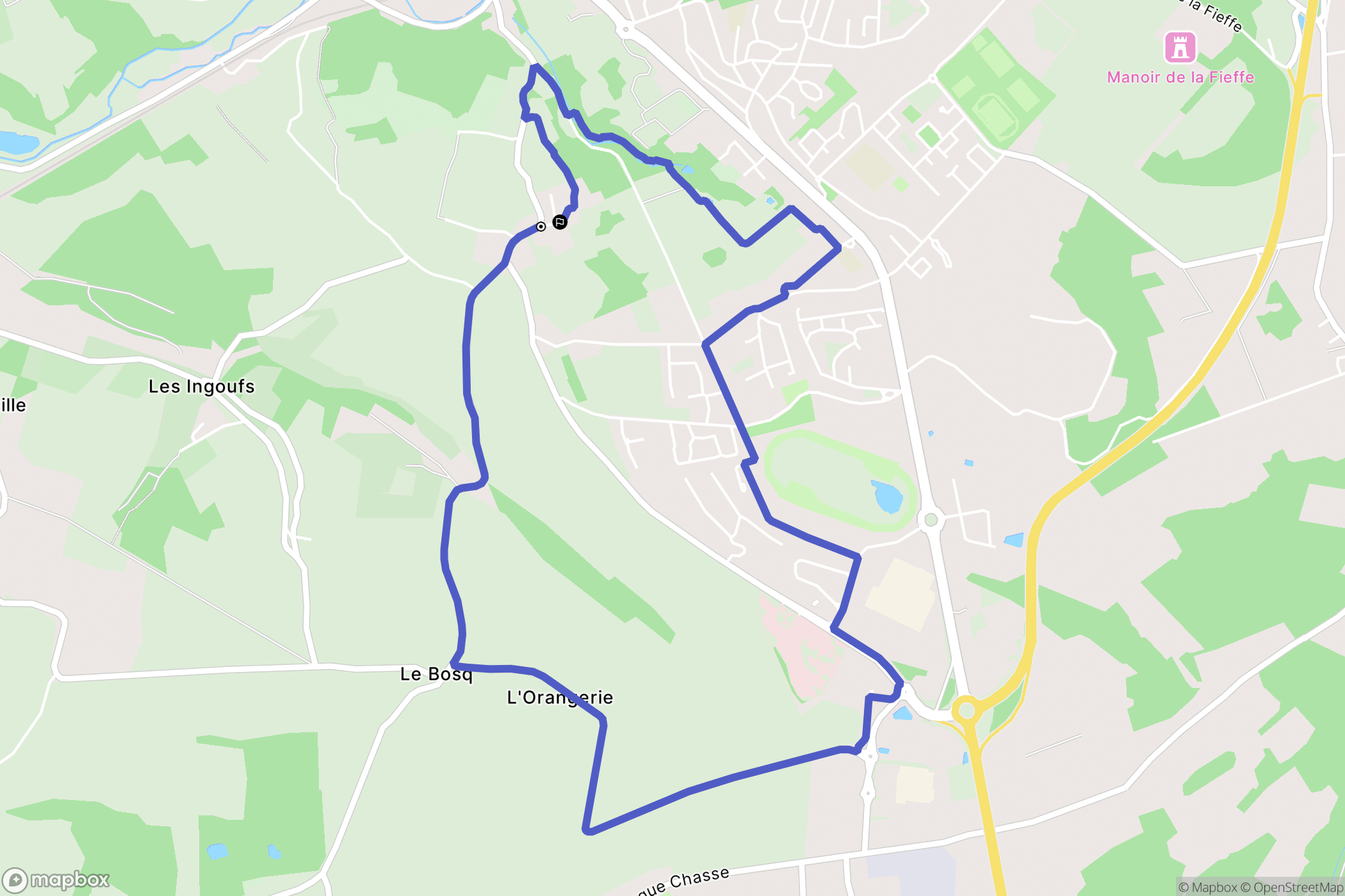 Cherbourg-en-Cotentin : carte du parcours de randonnée - France