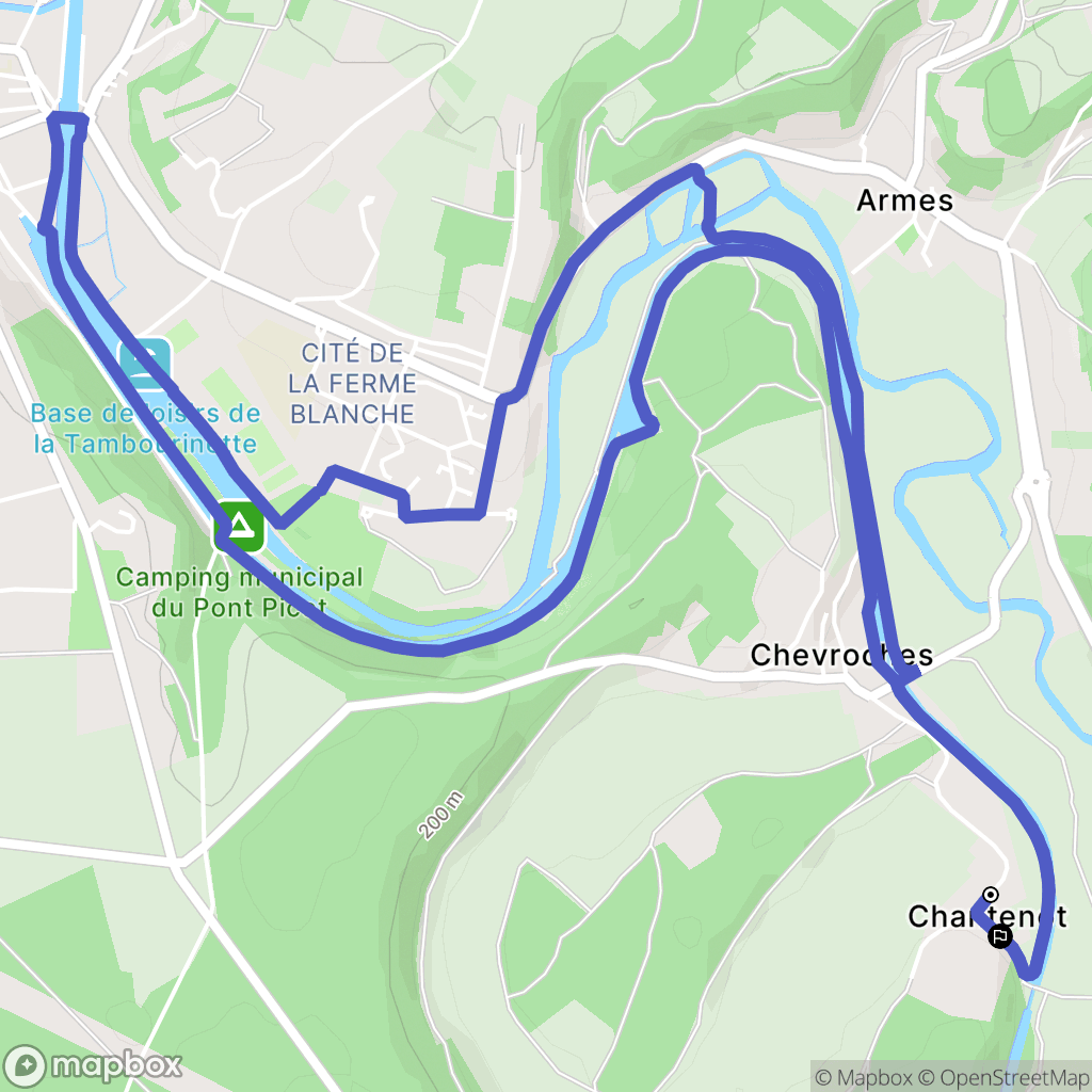 Chevroches : carte du parcours de randonnée - France