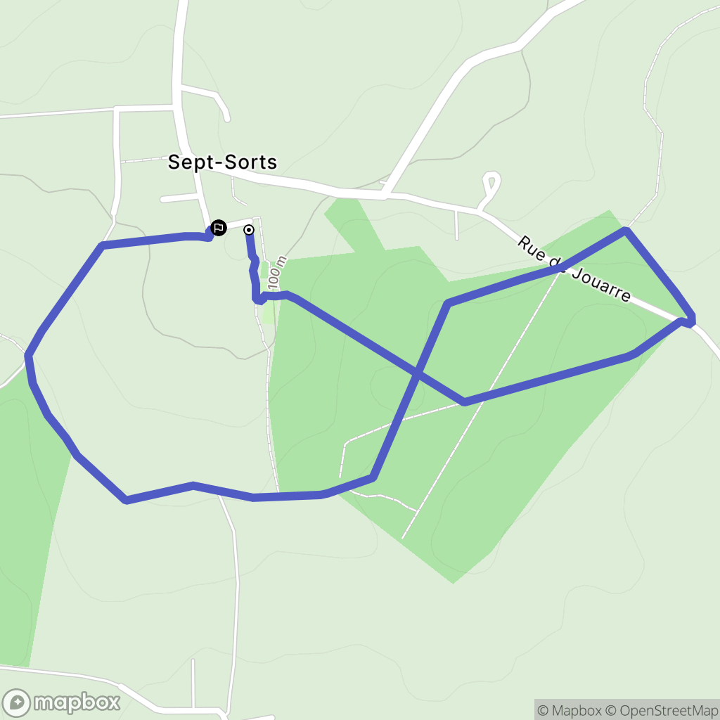 Sept-Sorts : carte du parcours de randonnée - France