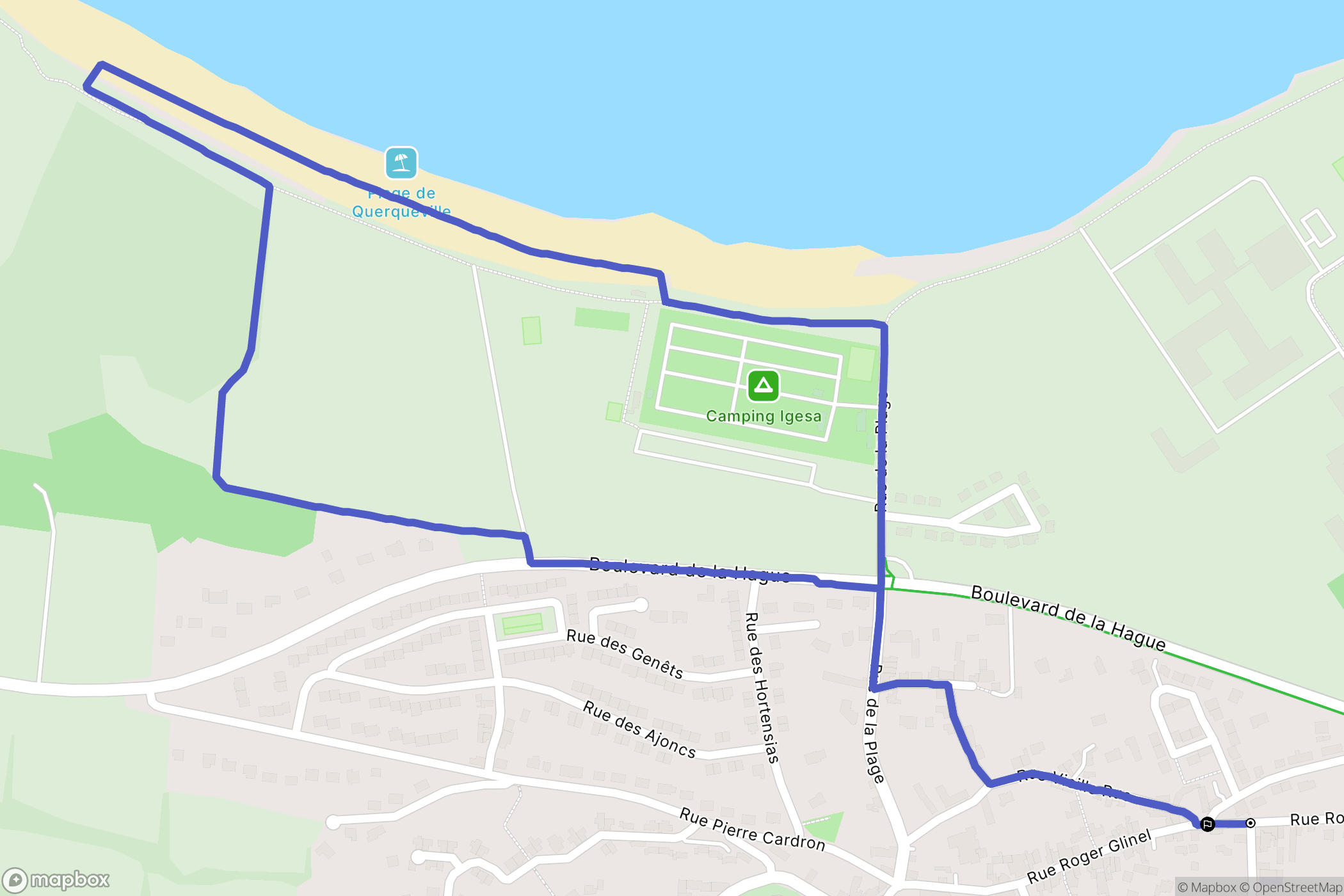 Cherbourg-en-Cotentin : carte du parcours de randonnée - France