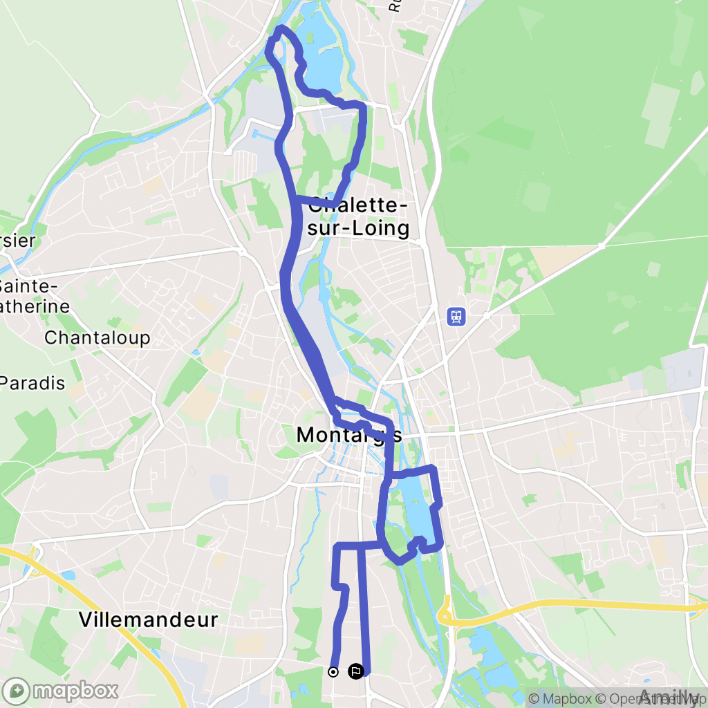 Amilly : carte du parcours de randonnée - France