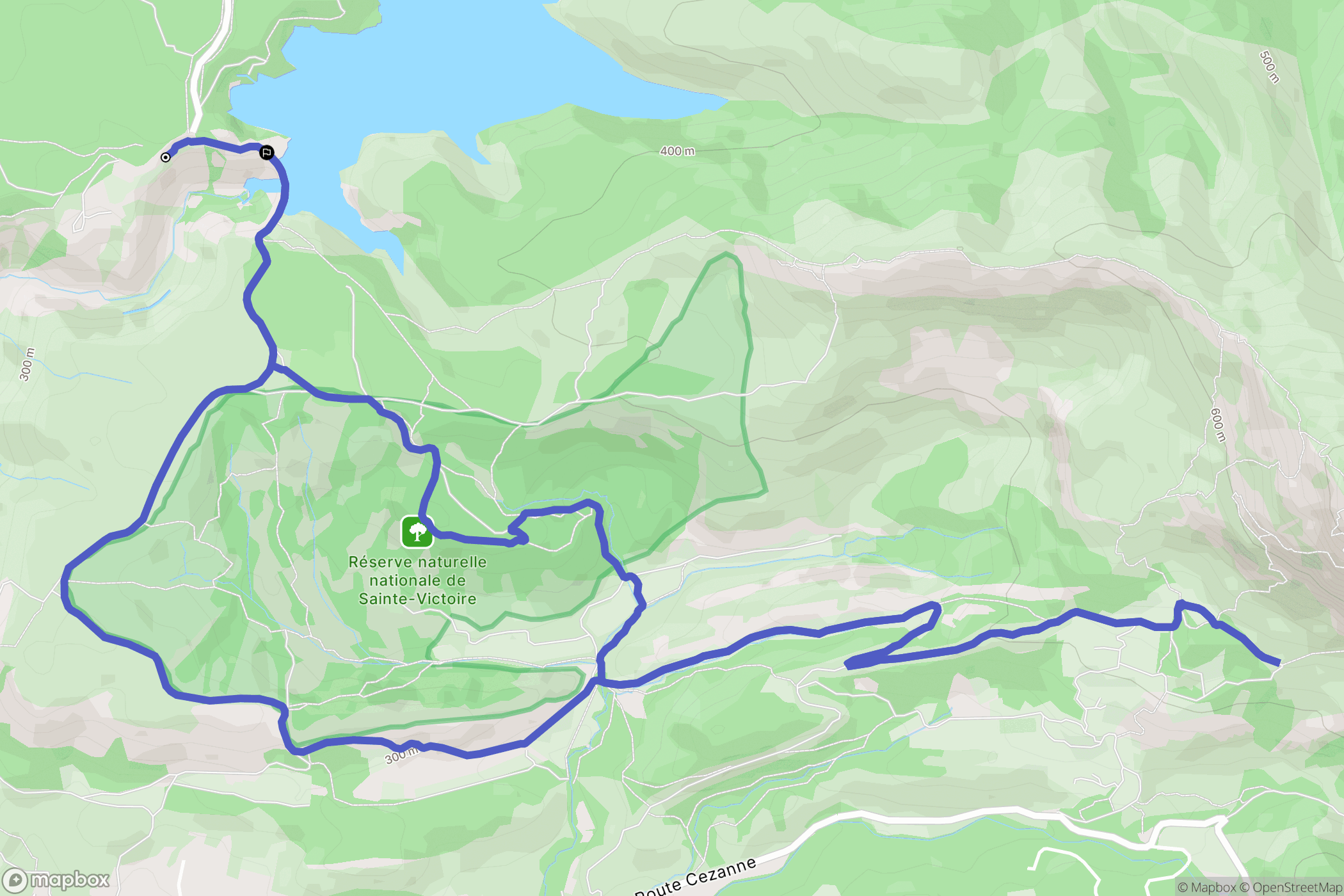 Saint-Marc-Jaumegarde : carte du parcours de randonnée - France