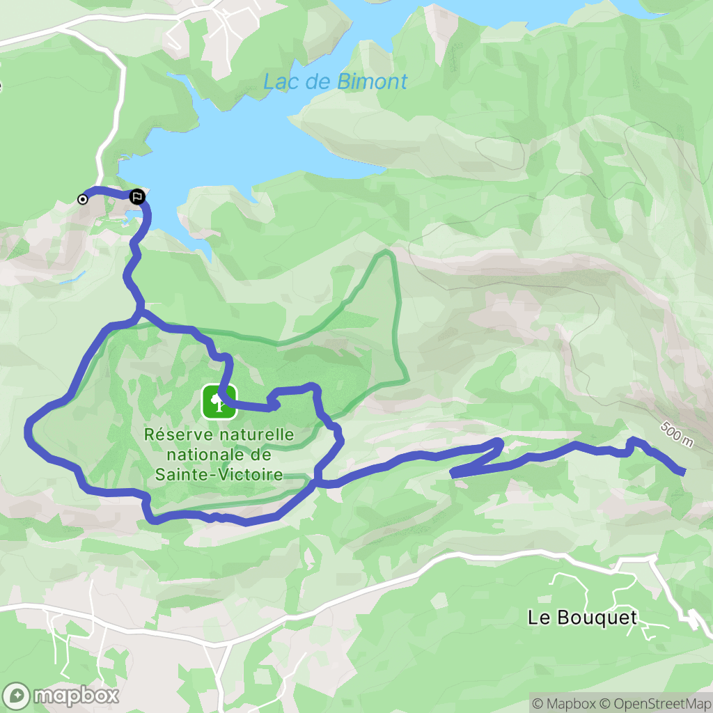 Saint-Marc-Jaumegarde : carte du parcours de randonnée - France