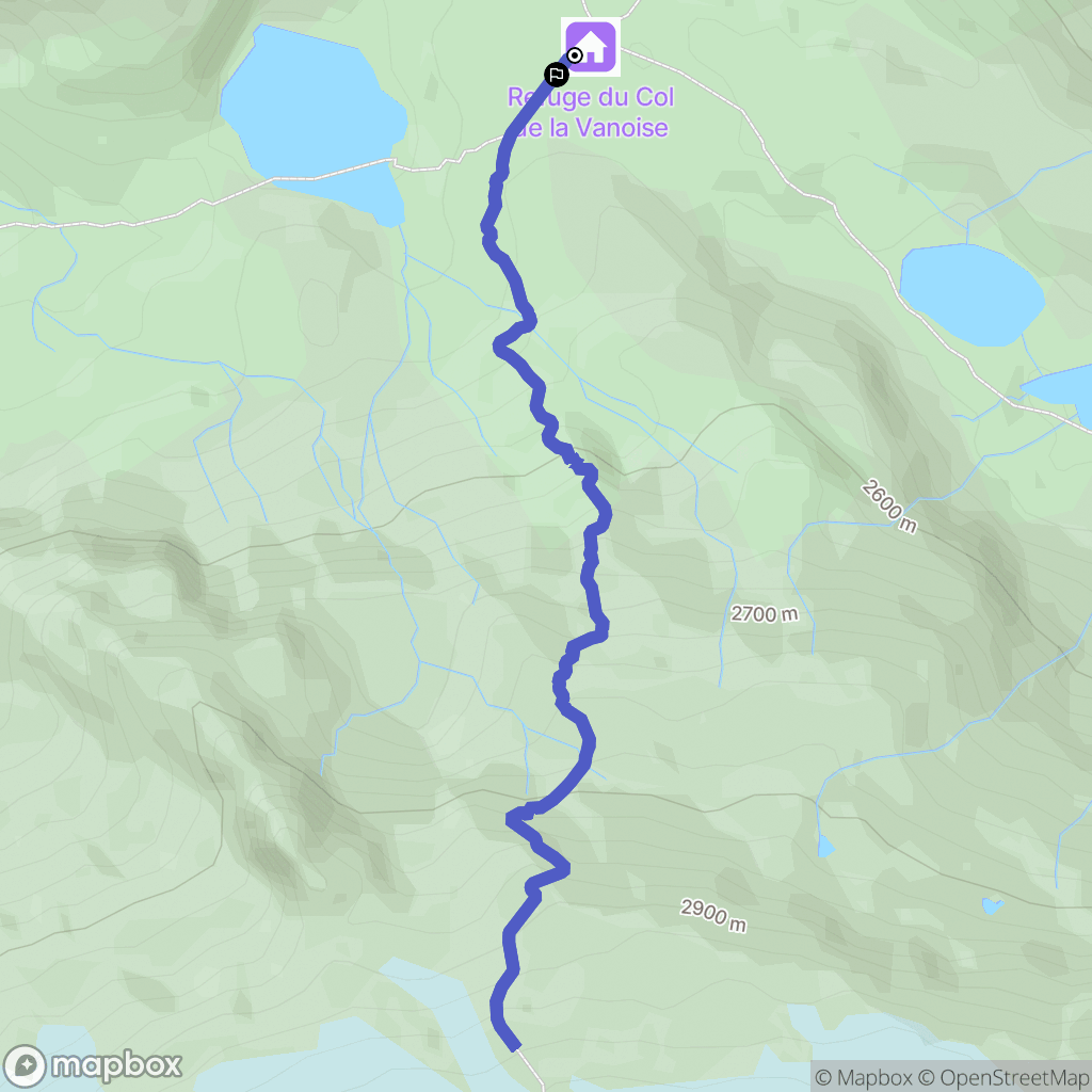 Pralognan-la-Vanoise : carte du parcours de randonnée - France