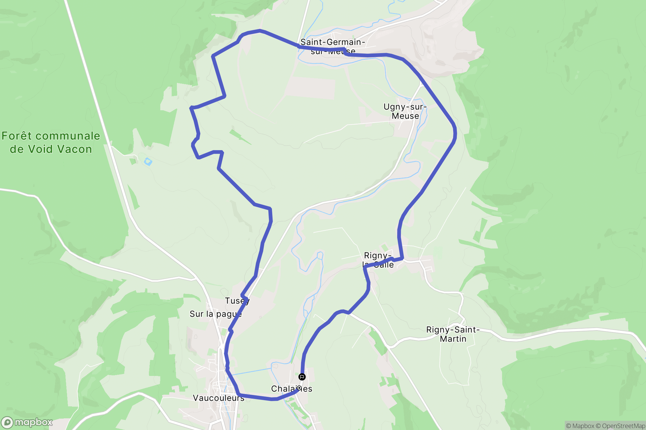 Chalaines : carte du parcours de randonnée - France