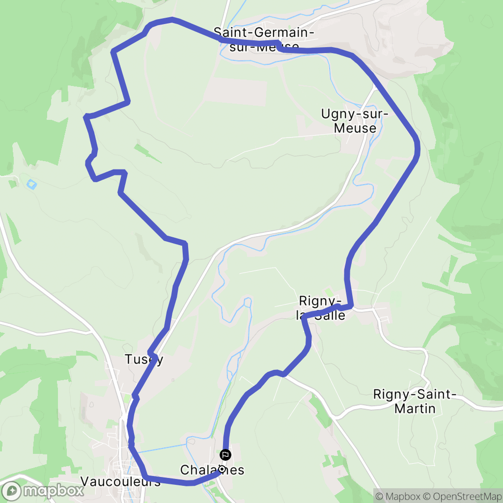 Chalaines : carte du parcours de randonnée - France