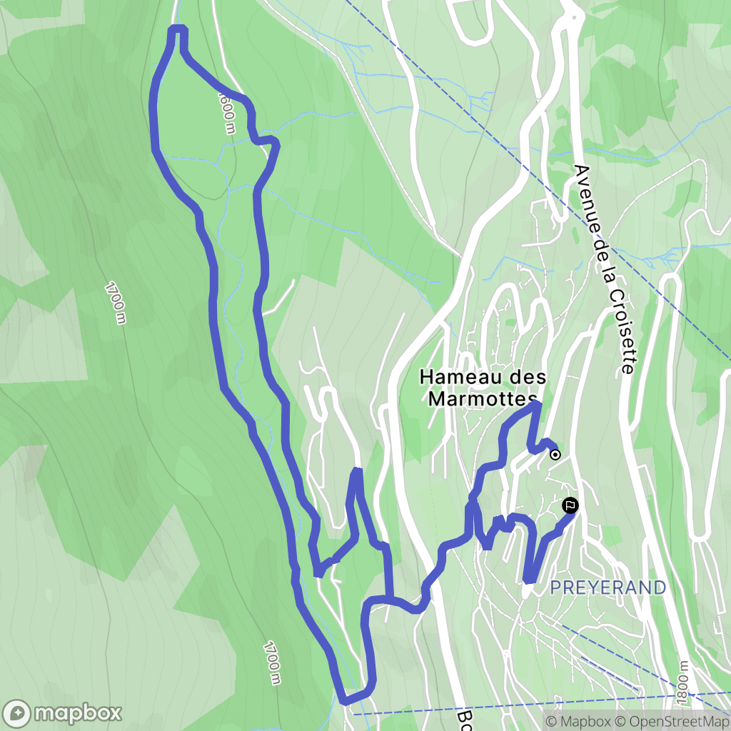 Les Belleville : carte du parcours de randonnée - France