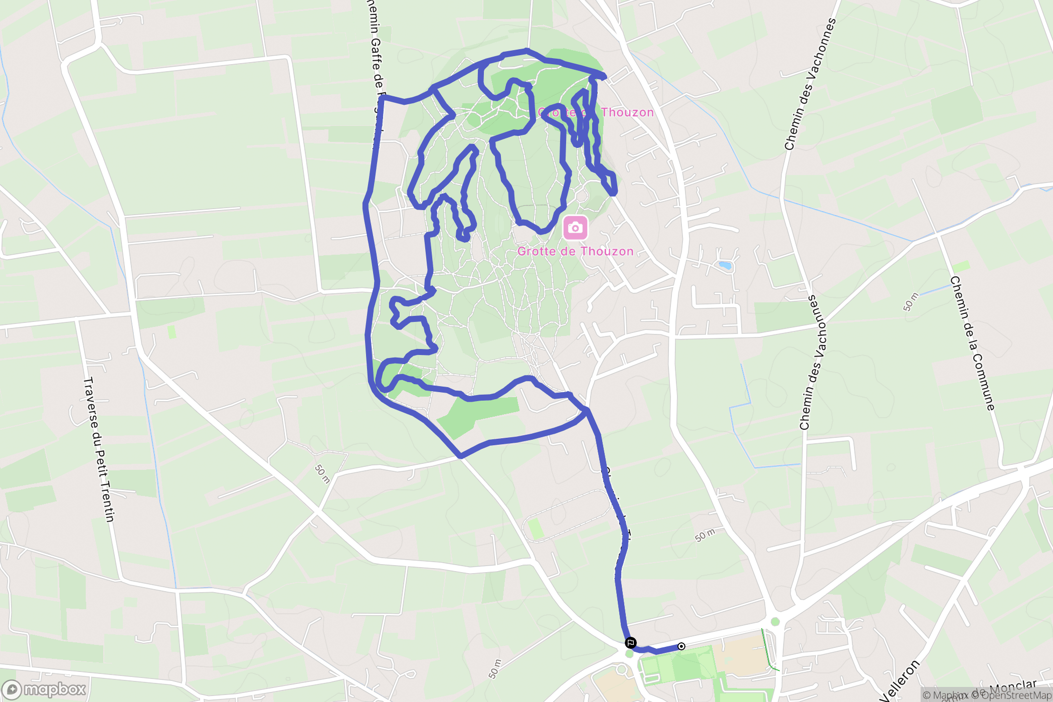 Le Thor : carte du parcours de randonnée - France