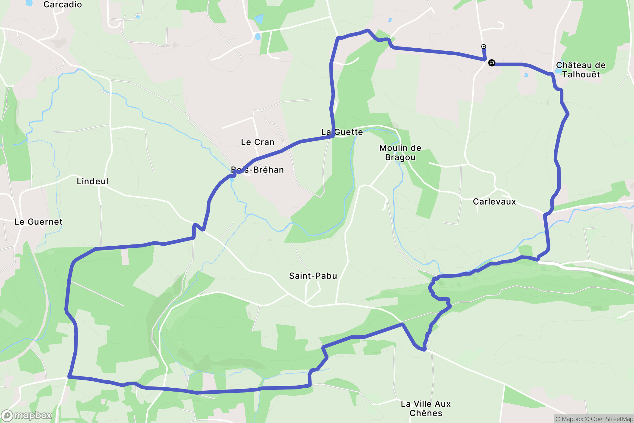 Pluherlin : carte du parcours de randonnée - France