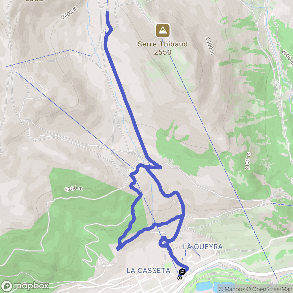 Montgenèvre : carte du parcours de randonnée - France