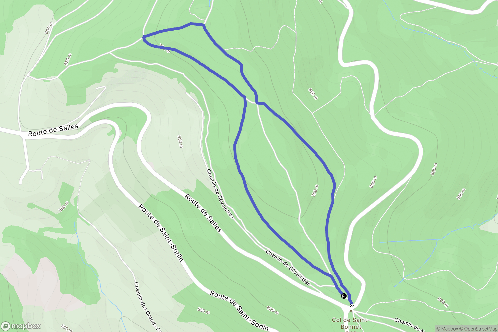 Montmelas-Saint-Sorlin : carte du parcours de randonnée - France