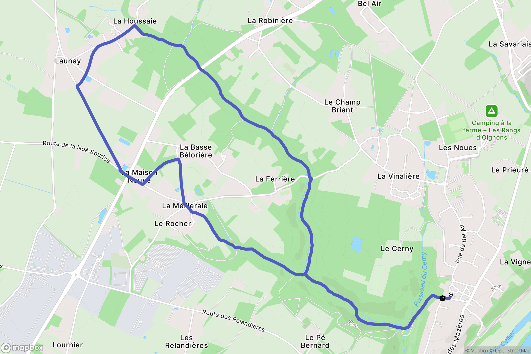 Le Cellier : carte du parcours de randonnée - France
