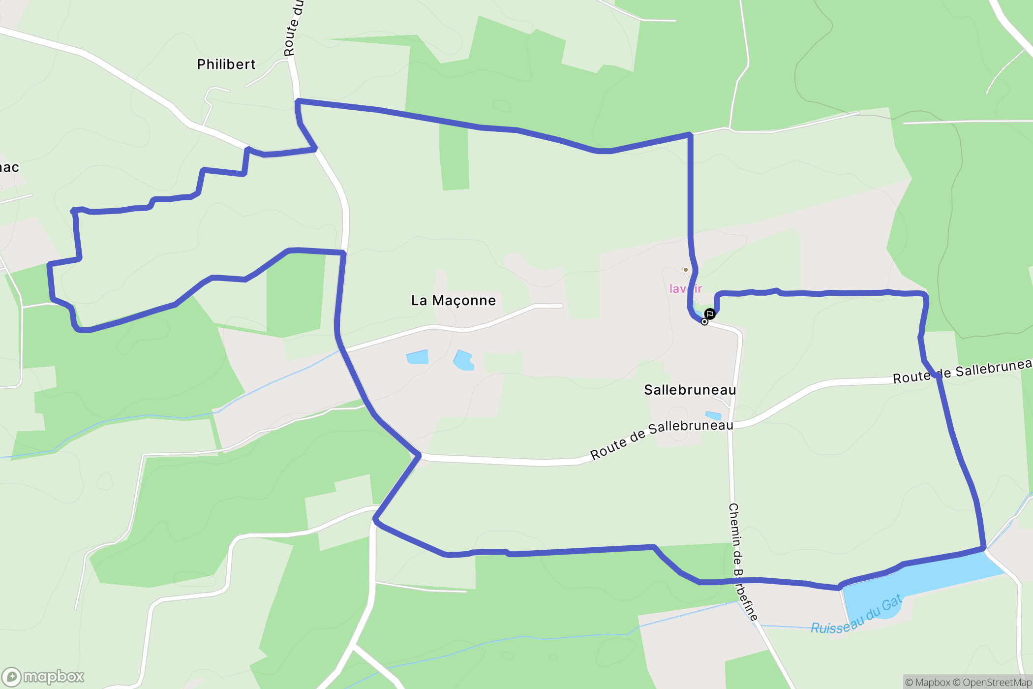 Frontenac : carte du parcours de randonnée - France