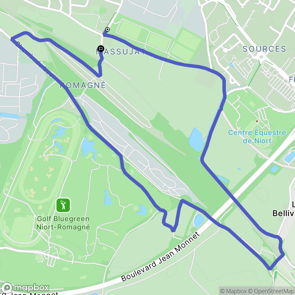 Niort : carte du parcours de randonnée - France