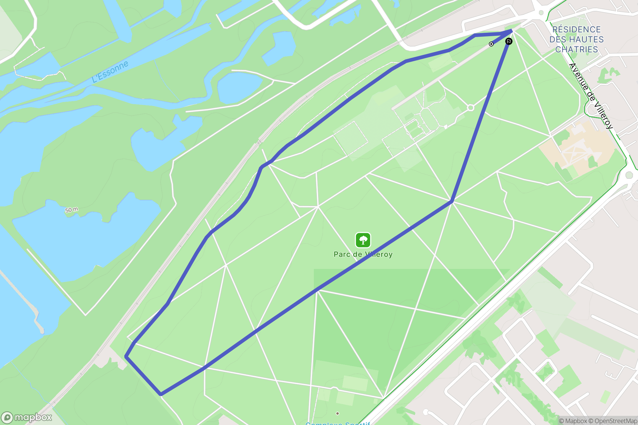 Mennecy : carte du parcours de randonnée - France