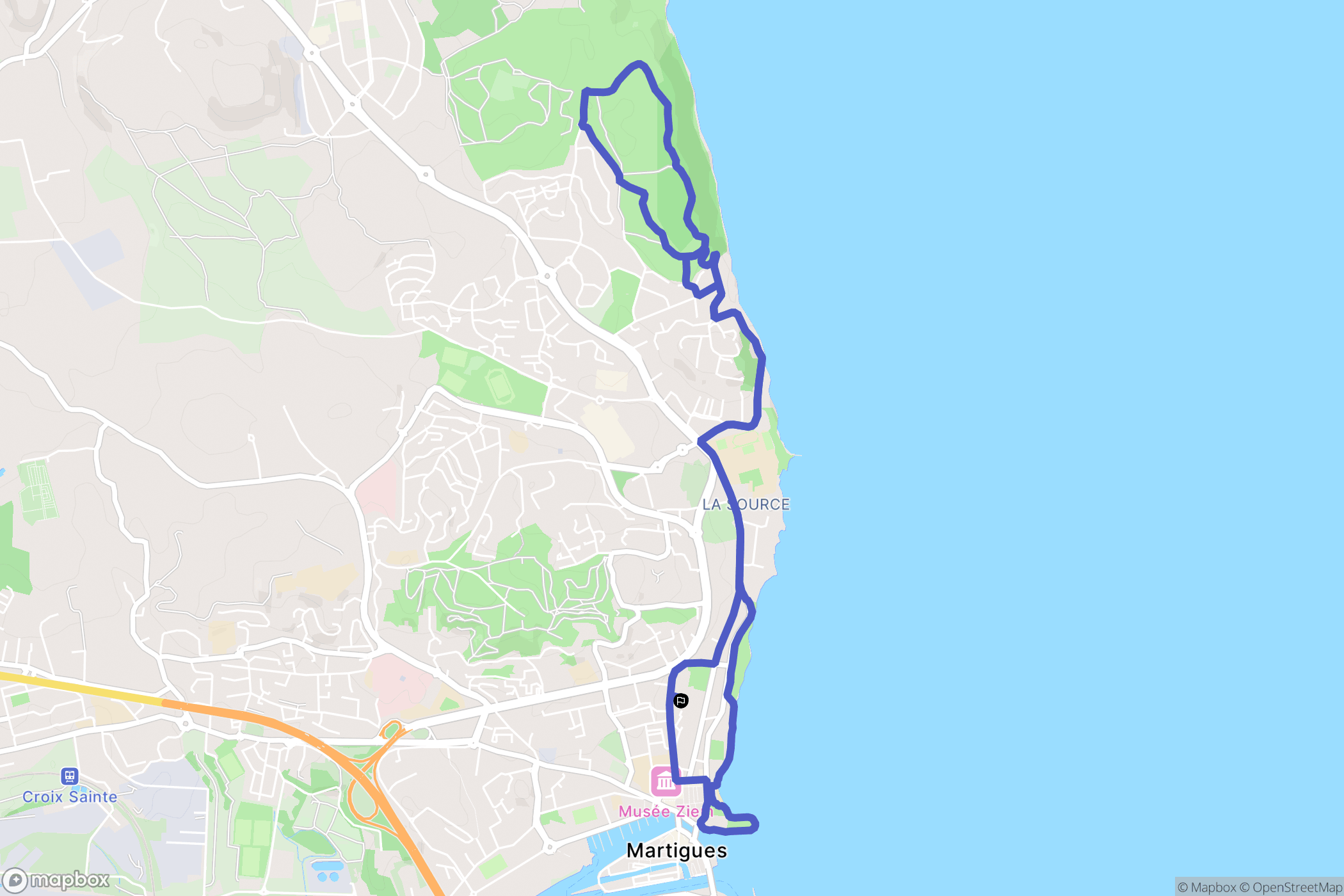 Martigues : carte du parcours de randonnée - France