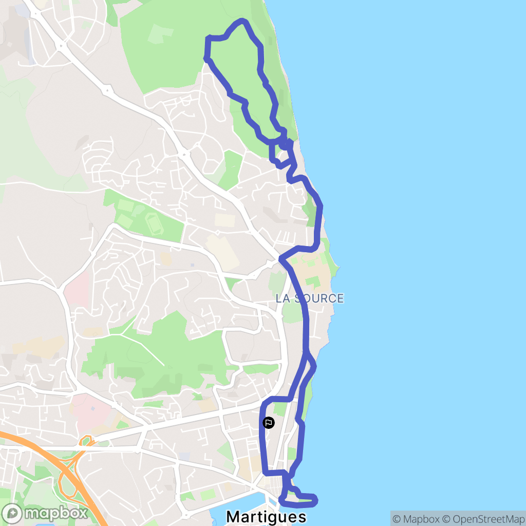 Martigues : carte du parcours de randonnée - France