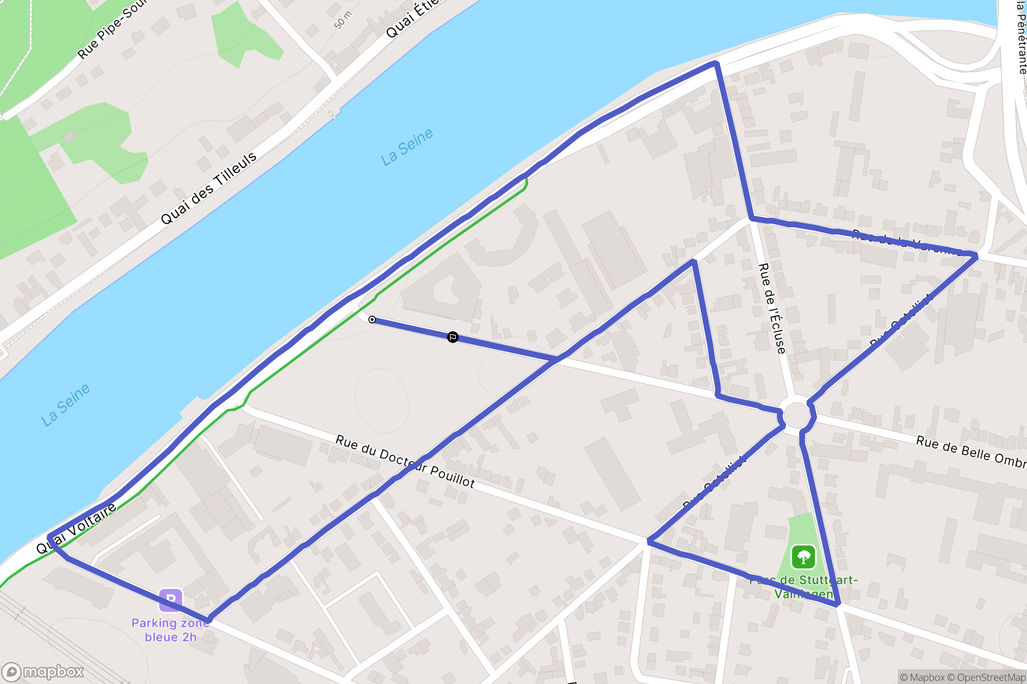 Melun : carte du parcours de randonnée - France