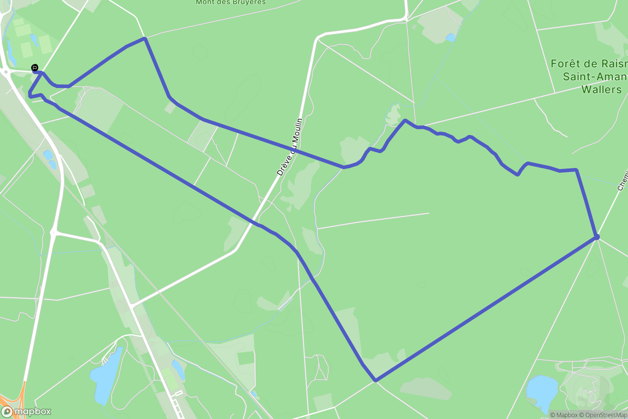 Saint-Amand-les-Eaux : carte du parcours de randonnée - France