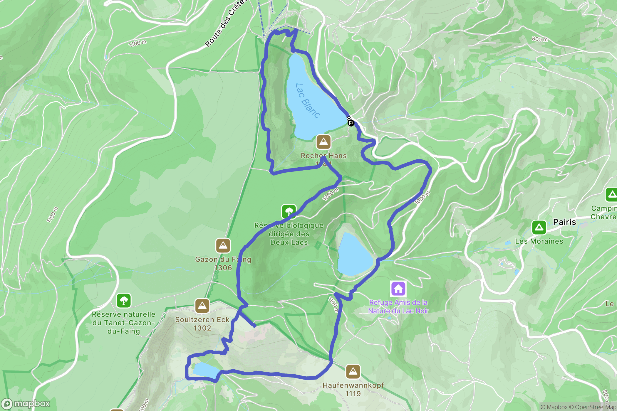 Orbey : carte du parcours de randonnée - France