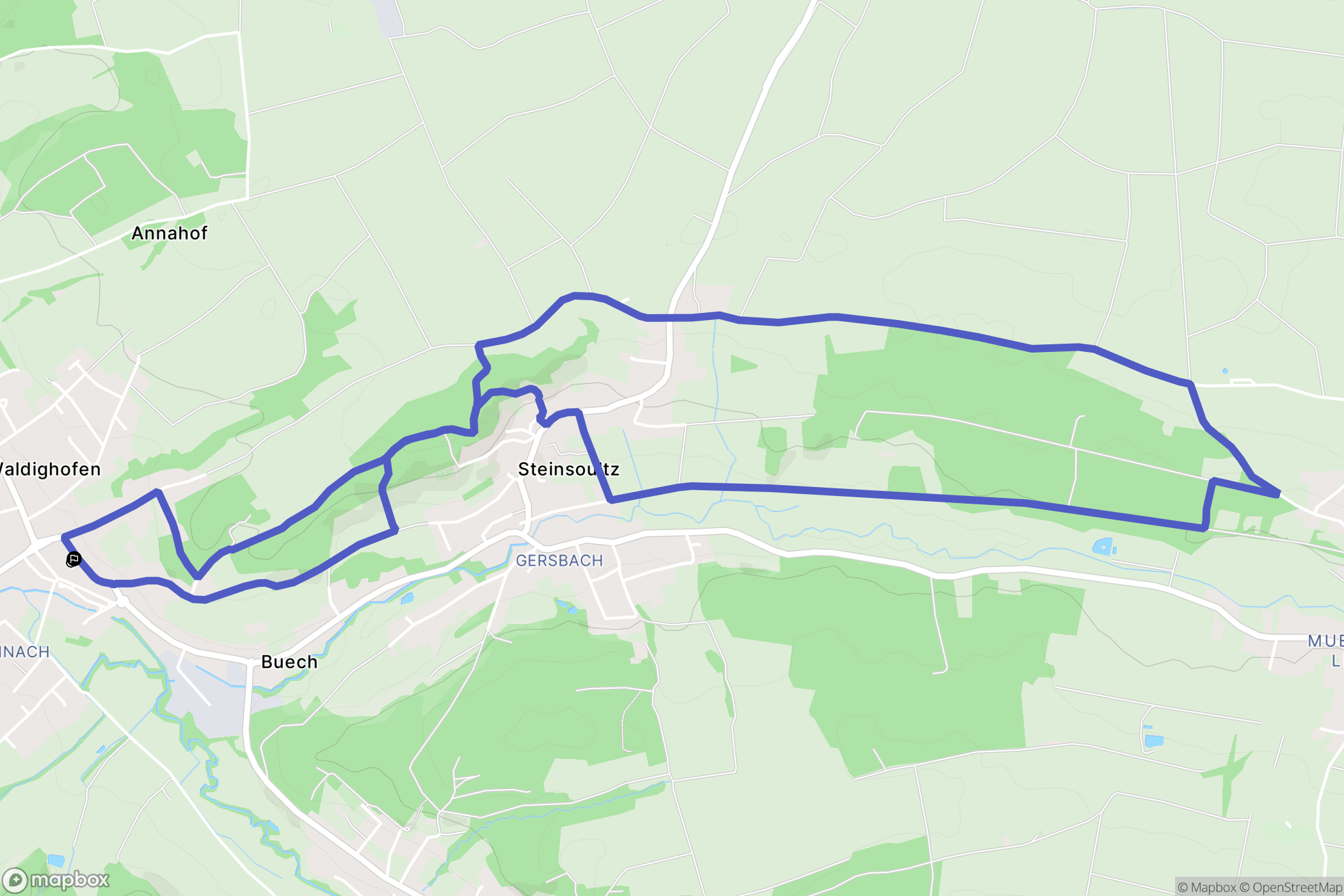 Waldighofen : carte du parcours de randonnée - France