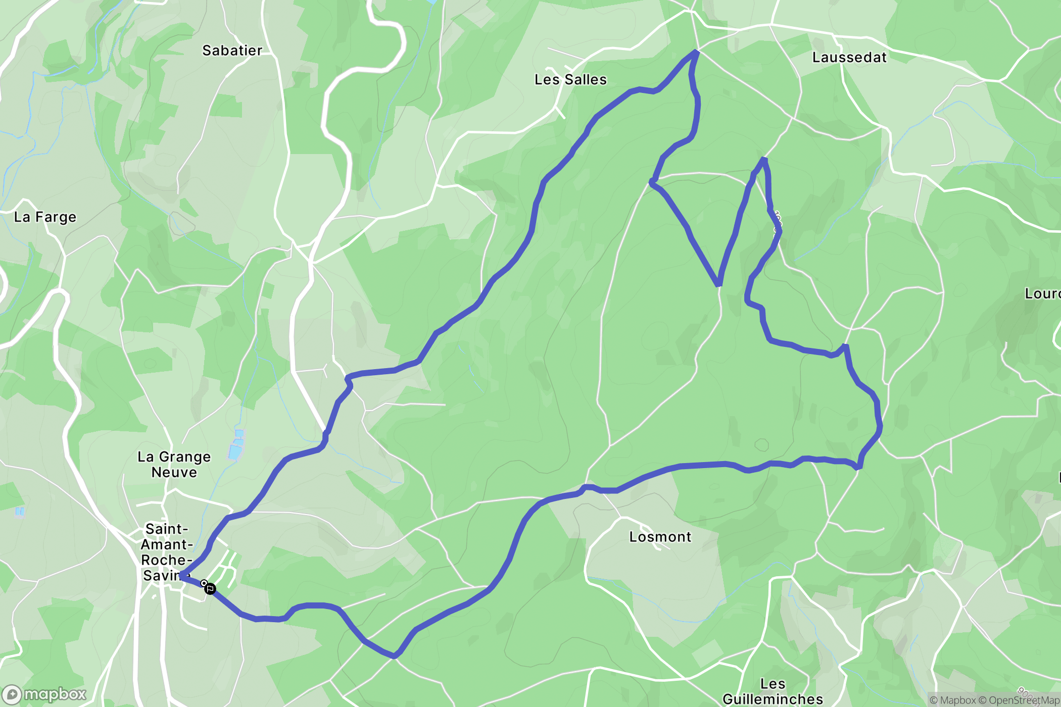 Saint-Amant-Roche-Savine : carte du parcours de randonnée - France