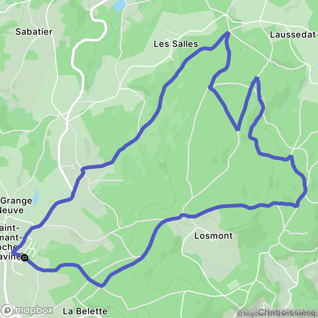 Saint-Amant-Roche-Savine : carte du parcours de randonnée - France
