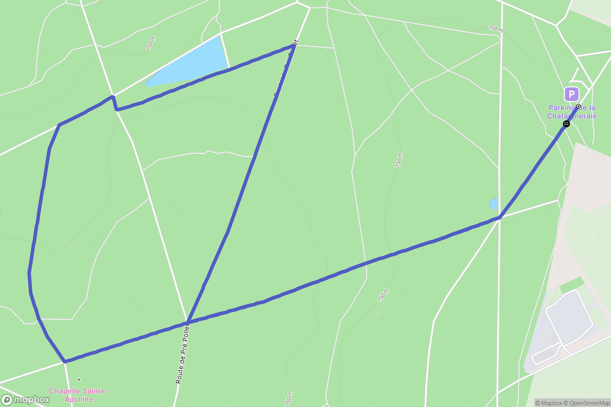 Plaisir : carte du parcours de randonnée - France