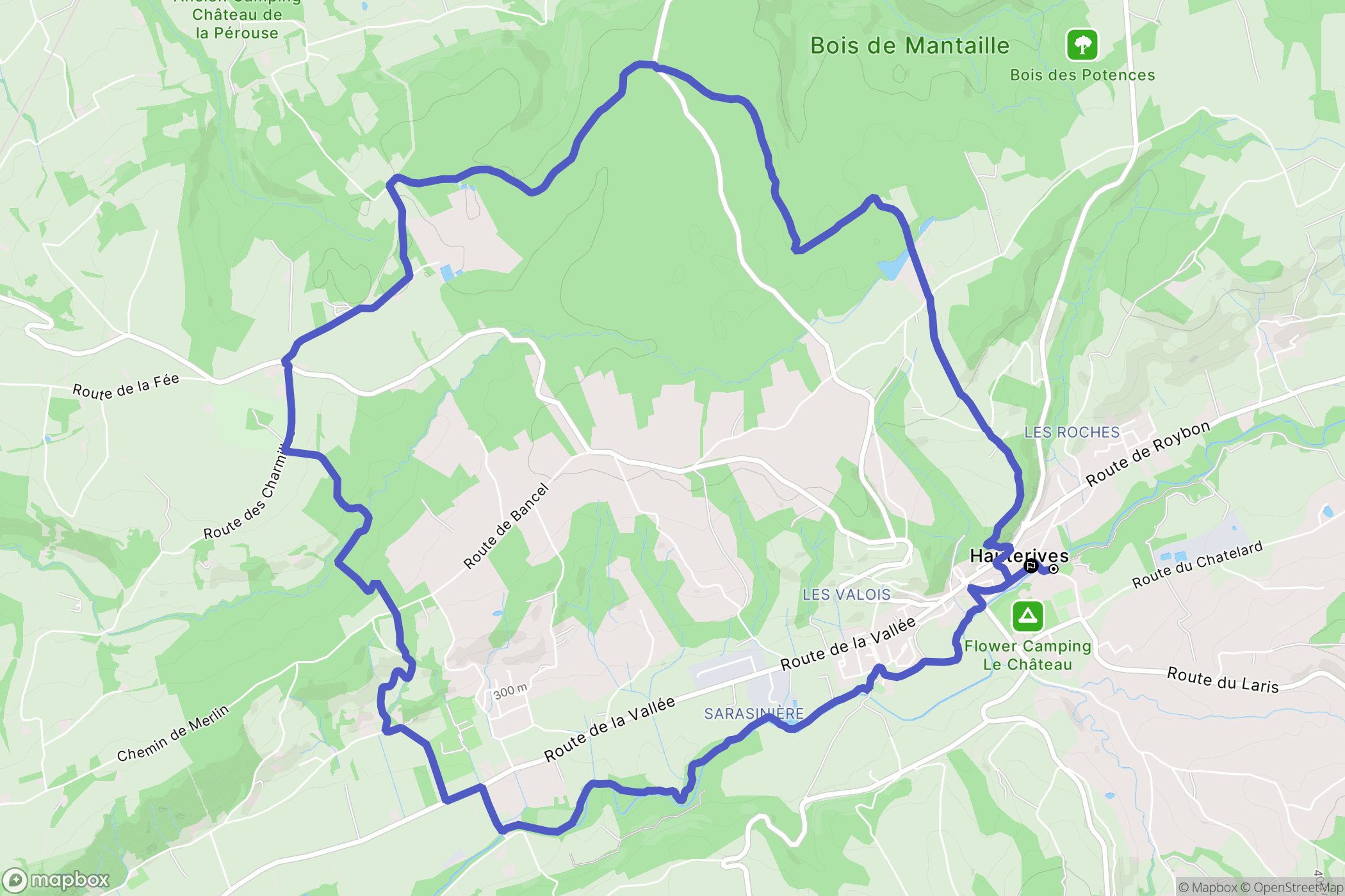 Hauterives : carte du parcours de randonnée - France